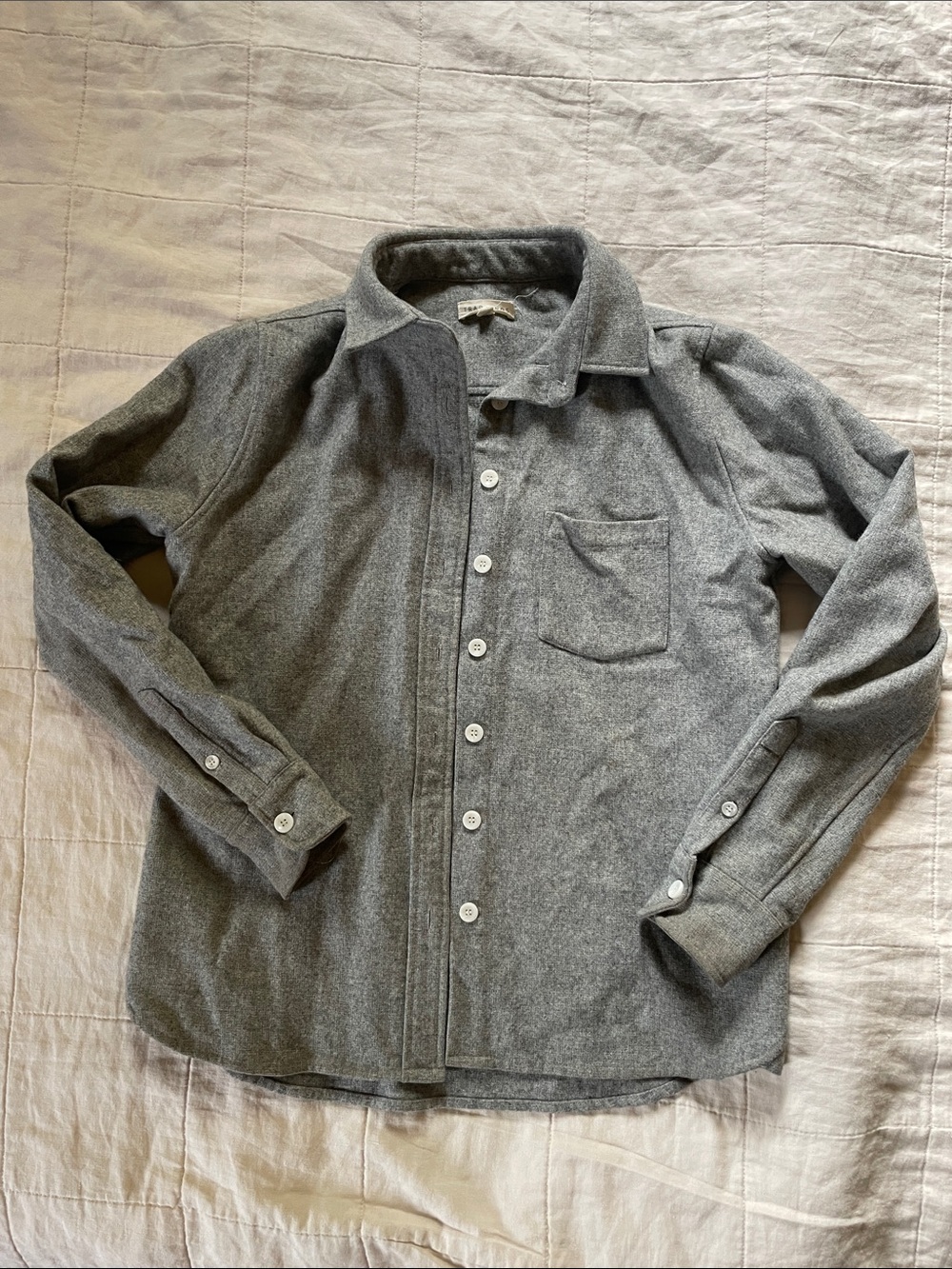 Tradlands Grey Wool Button Up